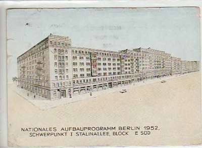 Berlin Friedrichshain Stalinallee Block E-Süd 1952