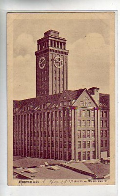 Berlin Spandau Siemensstadt Uhrturm-Wernerwerk ca 1925