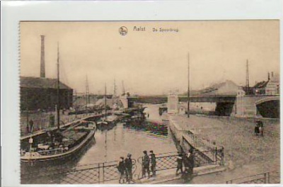 Aalst Belgien De Spoorburg, Schiffe ca 1915