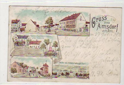 Amsdorf am See Litho von 1898