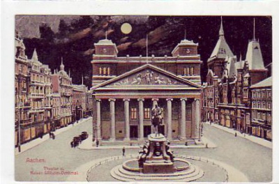 Aachen Theater bei Mondschein ca 1915