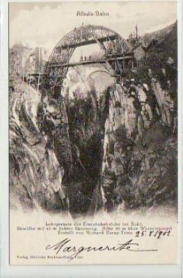 Albula-Bahn Bergbahn bei Solis Schweiz 1902