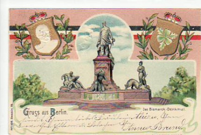Berlin Mitte Bismarck-Denkmal Prägekarte 1901