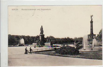 Berlin Tiergarten Denkmal und Siegessäule 1910
