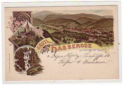 Hasserode bei Wernigerode Harz ,Litho ca 1900