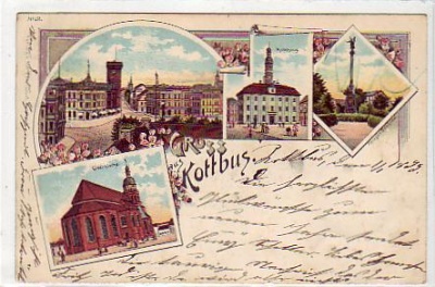 Cottbus - Kottbus Litho Ansichtskarte Verlag Petersdorf 1899