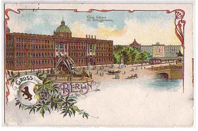 Berlin Mitte Litho Schloss 1912