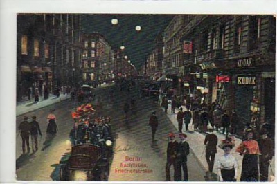 Berlin Mitte Friedrichstraße Feuerwehr bei Nacht 1911