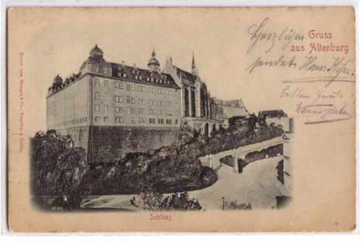 Altenburg Schloss als AK mit Relief 1900