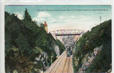 Görlitz Felsdurchstich Eisenbahn Görlitz - Zittau 1911