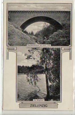 Zielenzig Neumark Eisenbahnbrücke,Bürgersee 1910
