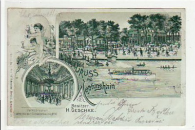 Berlin Niederschöneweide Litho Gasthaus Neptunshain 1901