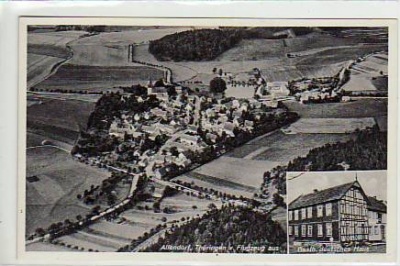 Allendorf Thüringen Luftbild mit Gasthaus ca 1935