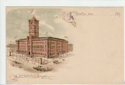 Berlin Mitte Rathaus Litho vor 1900