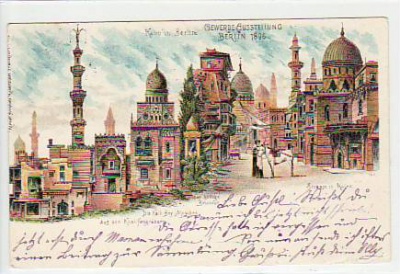 Berlin Treptow Gewerbe-Ausstellung Litho Kairo Egypten 1896