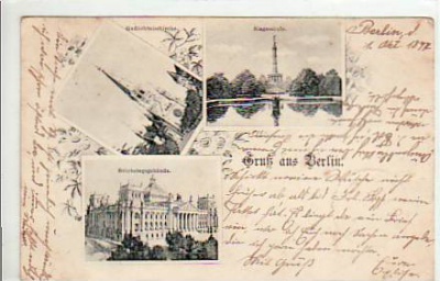 Berlin Tiergarten Siegessäule,Reichtstag 1897