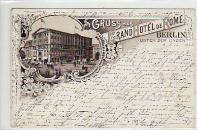 Berlin Mitte Unter den Linden Grand Hotel de Rome 1893