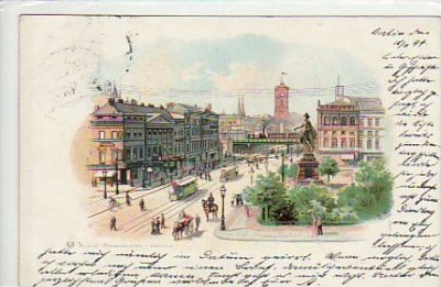 Berlin Mitte Alexanderplatz Litho von 1899