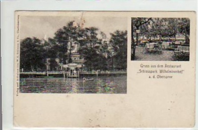 Berlin Schöneweide Restaurant Schlosspark Wilhelminenhof 1906