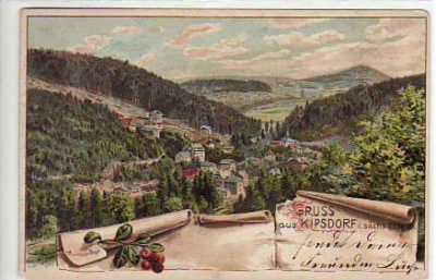 Kurort Kipsdorf Erzgebirge Litho ca 1900