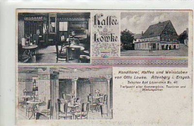 Altenberg im Erzgebirge Konditorei Weinstube Lowke ca 1915