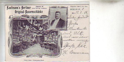 Berlin Mitte Restaurant Kaufmann´s Bauernschänke 1902