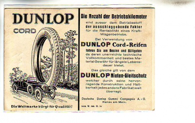 Hanau am Main Dunlop Autoreifen,Werbung,Reklame,Fabrik