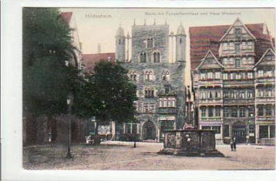 Hildesheim Markt mit Tempelherrnhaus ca 1910