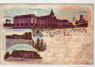 Berlin Lichterfelde Kaserne Litho von 1902