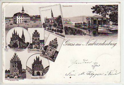 Neubrandenburg Litho Ansichtskarte von 1898