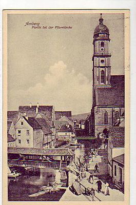 Amberg Partie mit Kirche 1913
