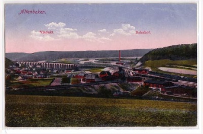 Altenbeken mit Bahnhof bei Bad Lippspringe 1918