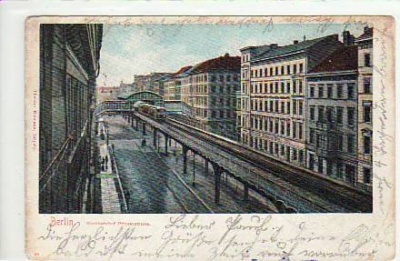 Berlin Kreuzberg Hochbahn-Bahnhof Prinzenstrasse 1904
