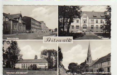 Pritzwalk mit Bahnhof und Postamt 1965