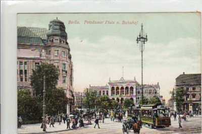 Berlin Mitte Potsdamer Platz und Bahnhof 1908