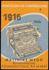 1916 Halda Schreibmaschine