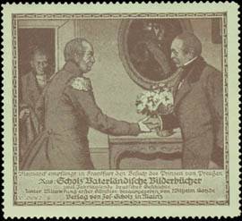 Bismarck empfängt in Frankfurt den Prinzen von Preußen