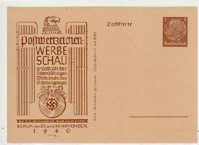 Berlin Postwertzeichen Ausstellung Privat-Ganzsache 1940