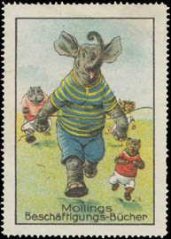 Elefant rennt mit Nilpferd, Bär und Löwe