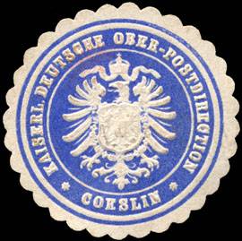 Kaiserliche Deutsche Ober - Postdirection - Coeslin