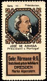 José de Ariaga Präsident von Portugal