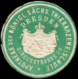 Apotheke der Königlich Sächsischen Thierarzeneischule Dresden