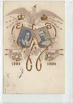 Adel Monarchie König und Kaiser Patritosche Prägekarte 1901