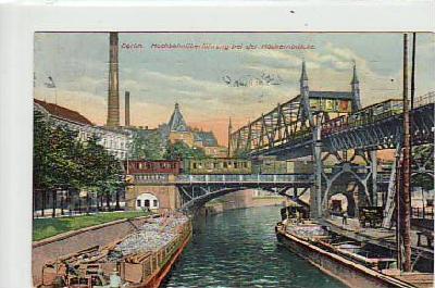 Berlin Kreuzberg Hochbahn Bahnhof Möckernbrücke 1910