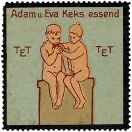 Adam und Eva Keks essend