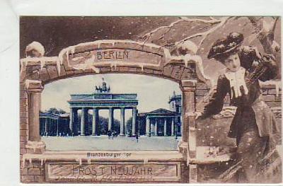 Berlin Mitte Brandenburger Tor Glückwunsch Neujahr 1905