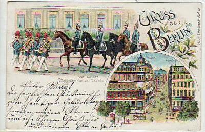 Berlin Mitte Kaiser Militär Parade Litho 1900