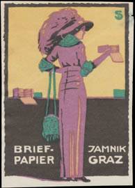 Frau mit Jamnik Briefpapier