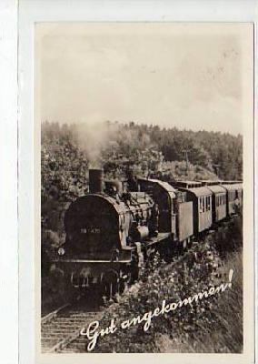 Eisenbahn Dampflockomotive Gut angekommen 1959