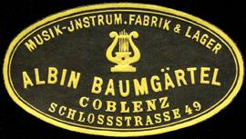 Musik - Instrumenten Fabrik & Lager Albin Baumgärtel - Coblenz